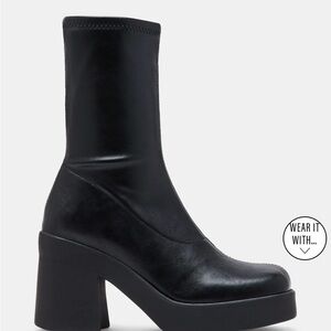 Steve Madden Klayton Black Stretch Boots – Size 10 – New in Box